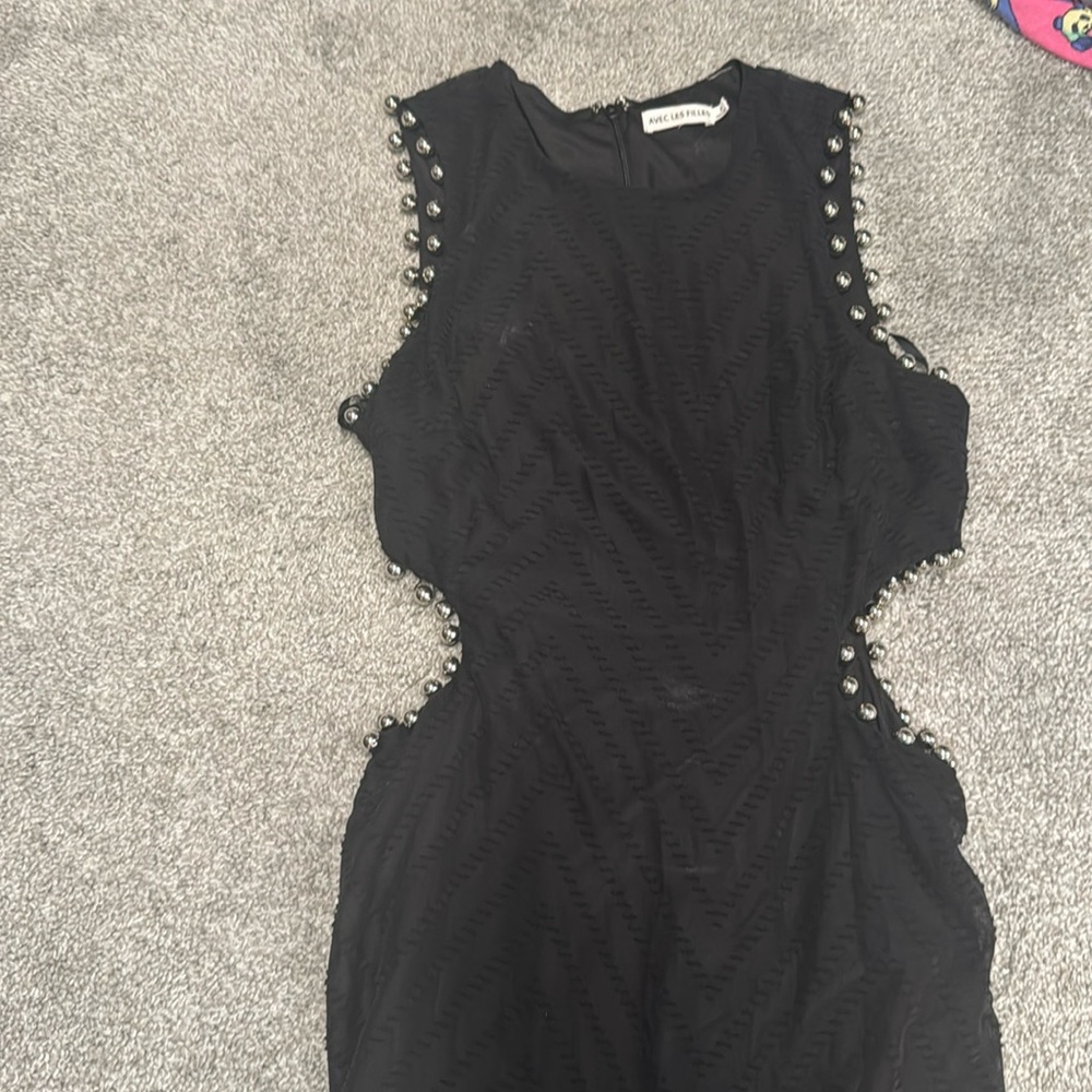 Avec Les Filles Black Maxi Dress with Studded Cutouts – Size 2 Small